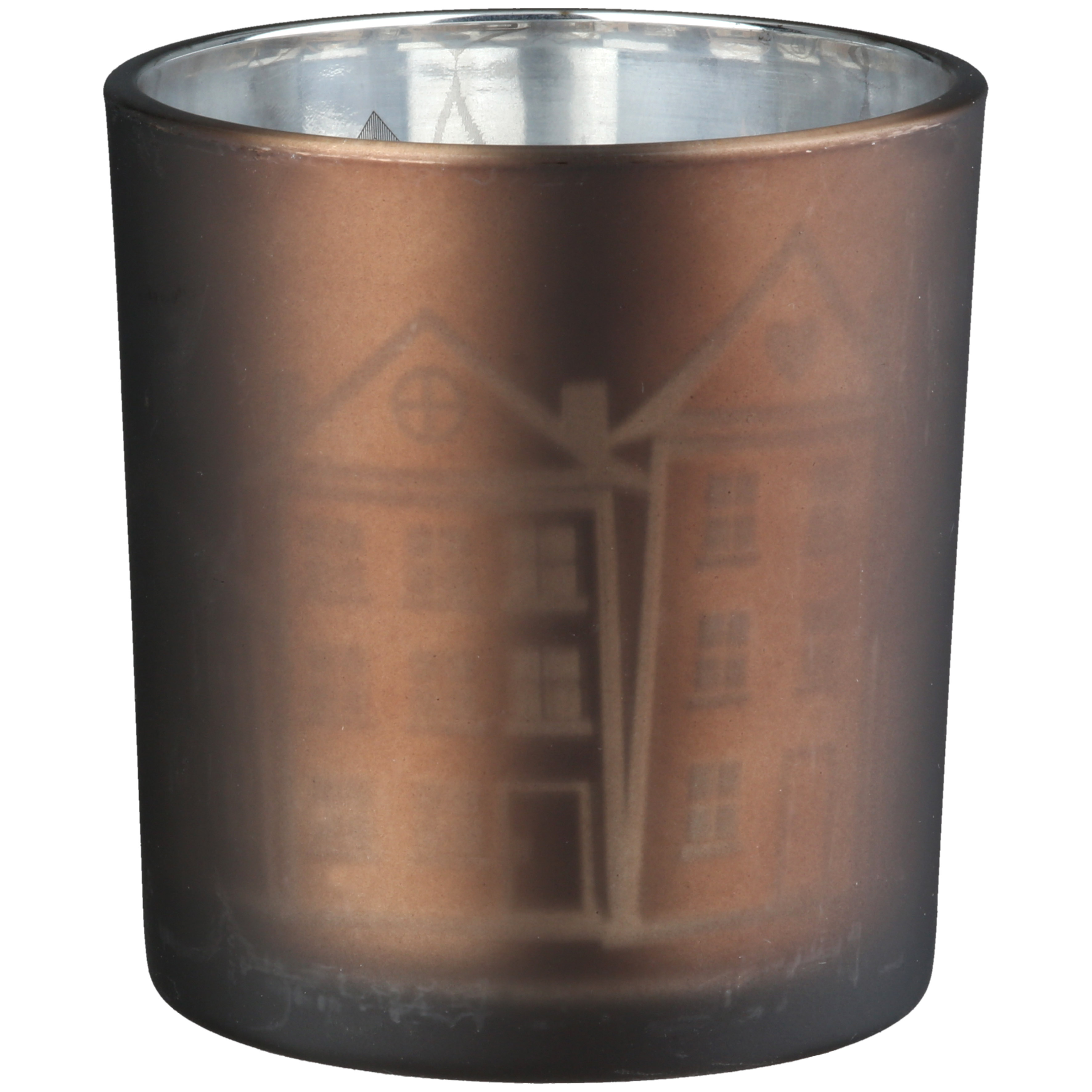 Windlicht Stadtlichter braun 8cm Pokal
