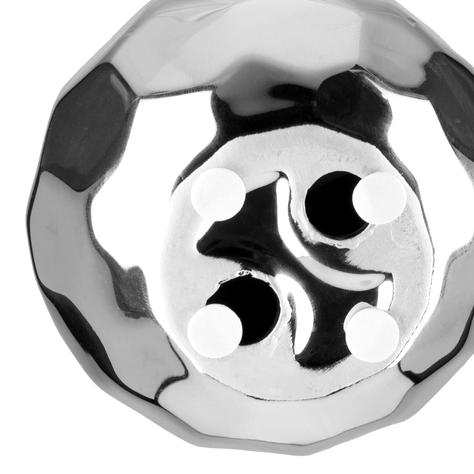 Teelichtleuchter Raute silber Metall Fußball-Ball, Sport, Rotor, Spirale, Person