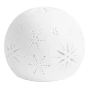 Ceramic light dome Nordic white 9x10 cm von Piffany weiße Kugel, Dekorationslampe, durchbrochenes Muster, Schneeflocken-Design, Keramikkugel