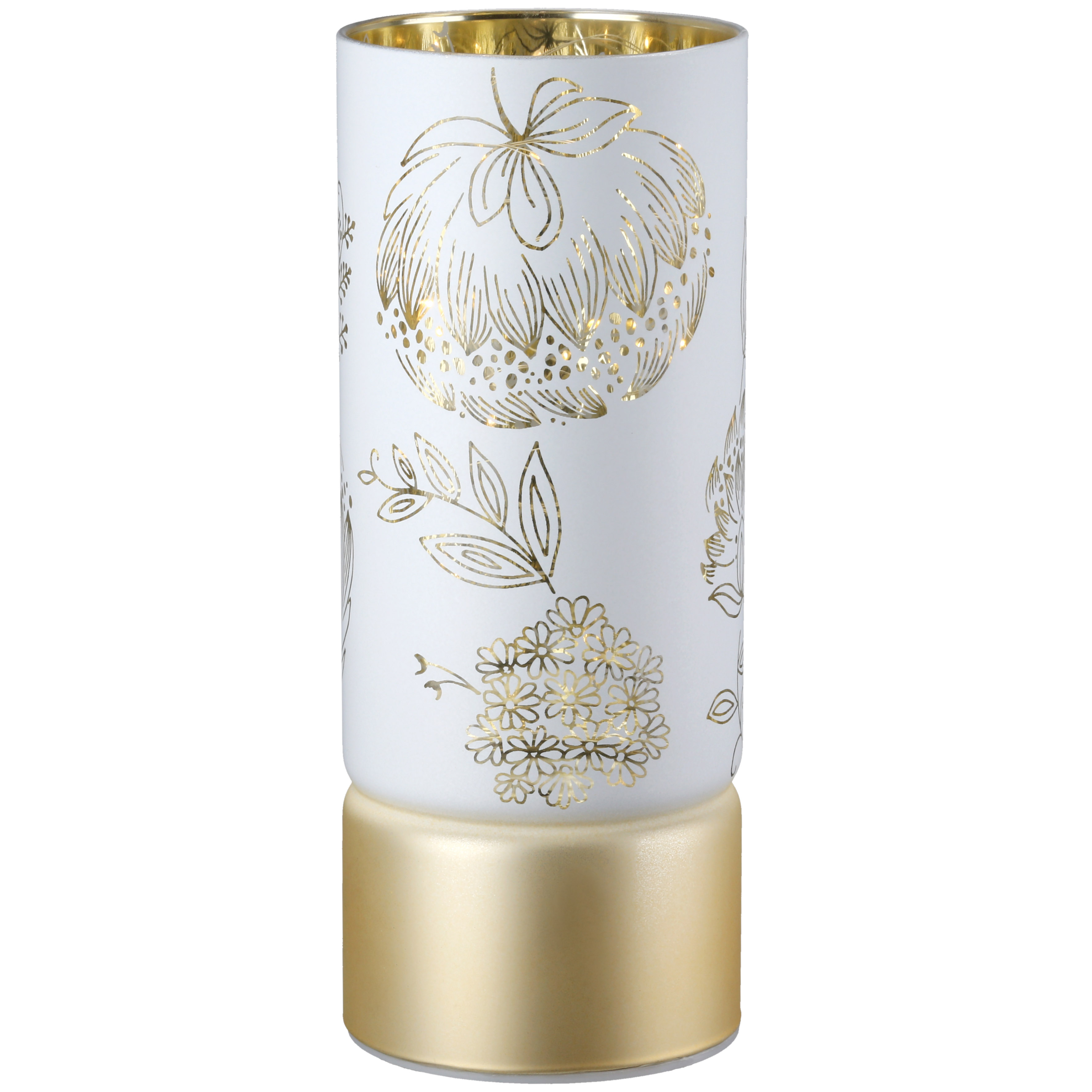 Glas Windlicht Bauerngarten LED 20cm Glas Windlicht Bauerngarten LED 20cm