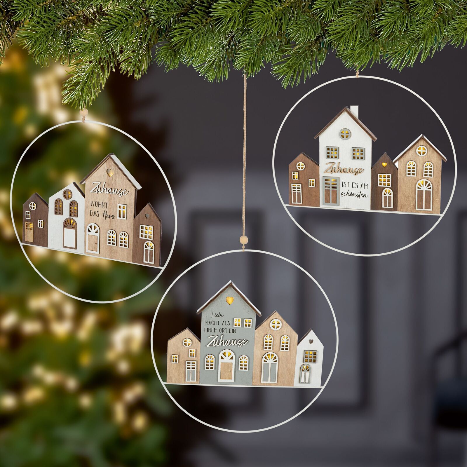 Deko Hänger Zuhause LED Variante 1 Nachbarschaft, Pflanze, Baum