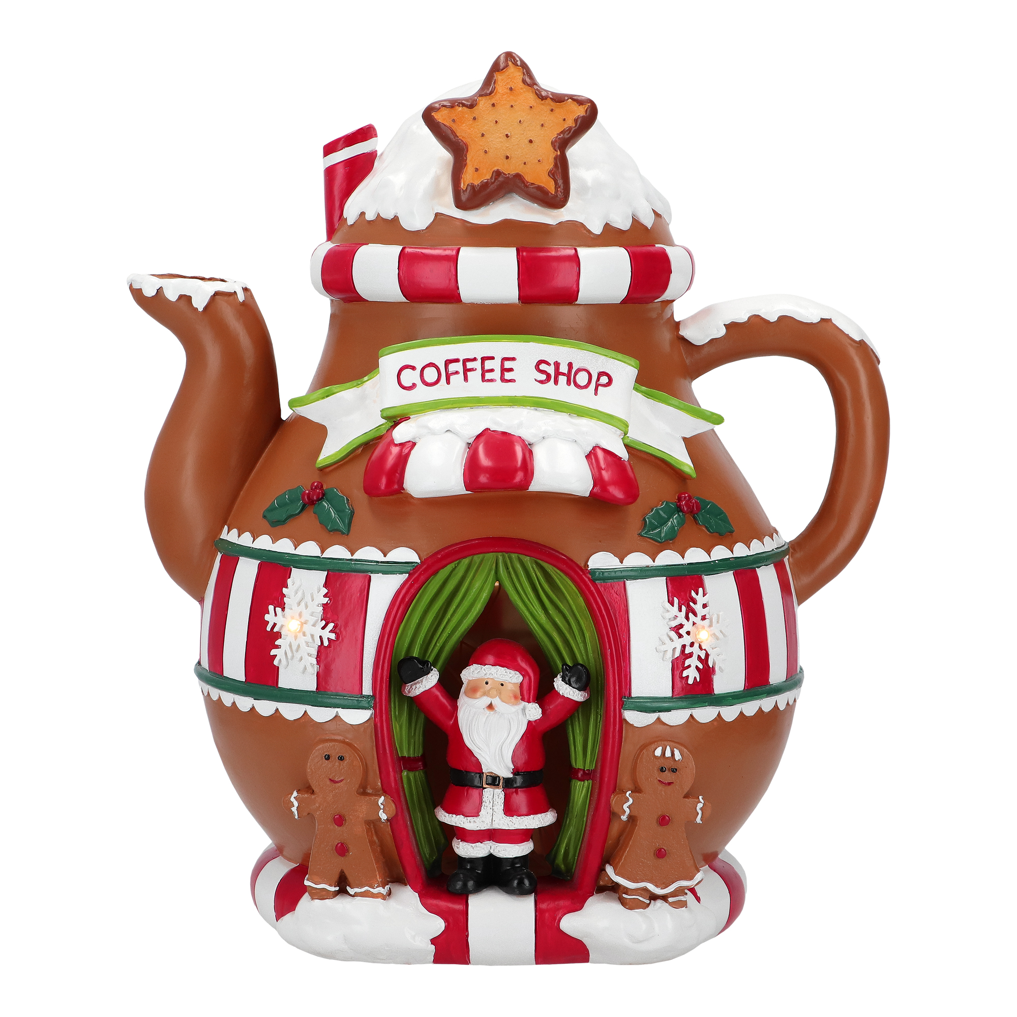 Teapot Gingerbread LED 37cm Töpferei, Kochgeschirr, Topf, Teekanne, Ketchup