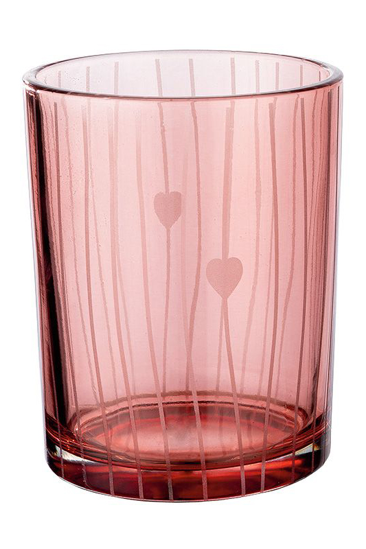 Windlicht Lines 12,5cm rot