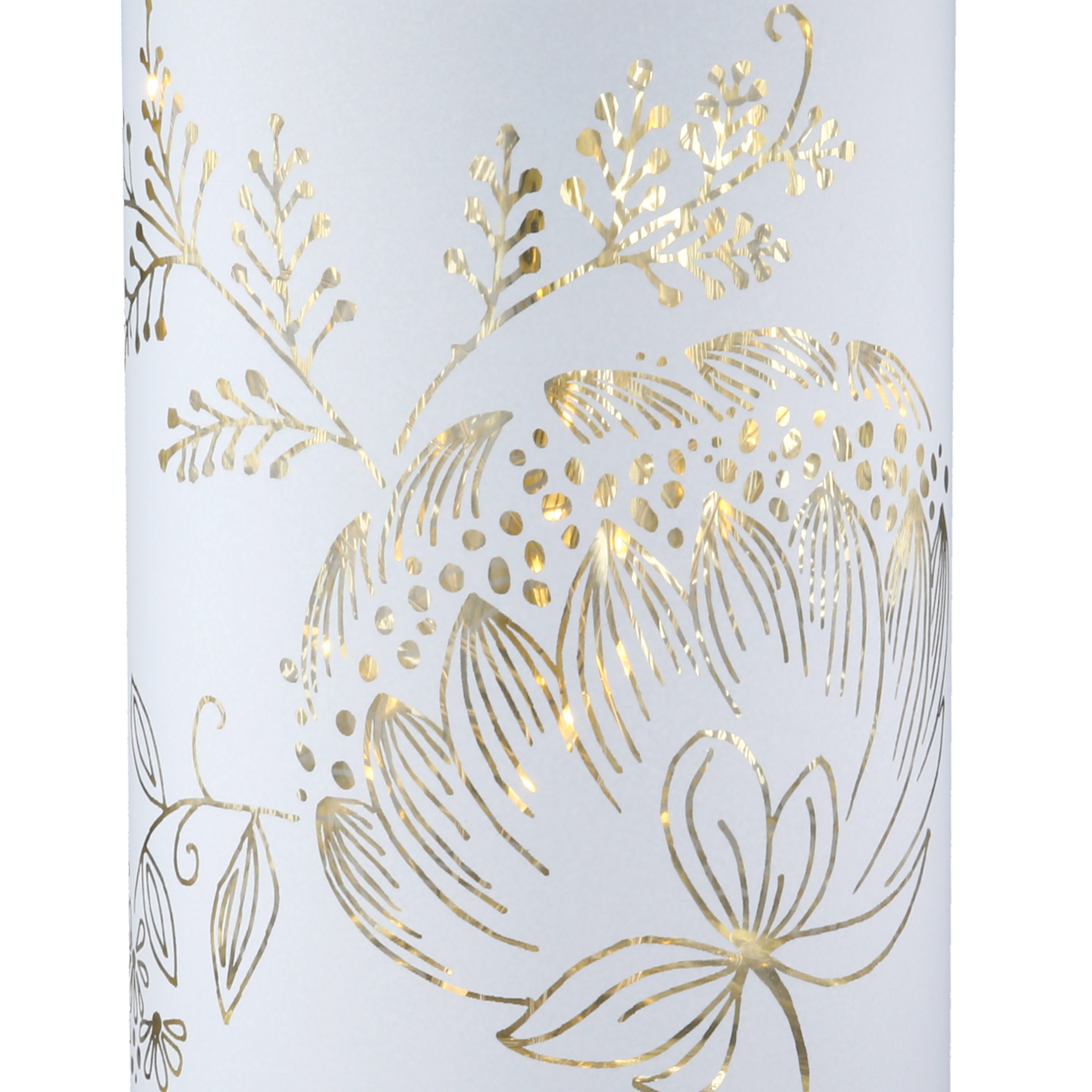 Glas Windlicht Bauerngarten LED 15cm Glas Windlicht Bauerngarten LED 15cm