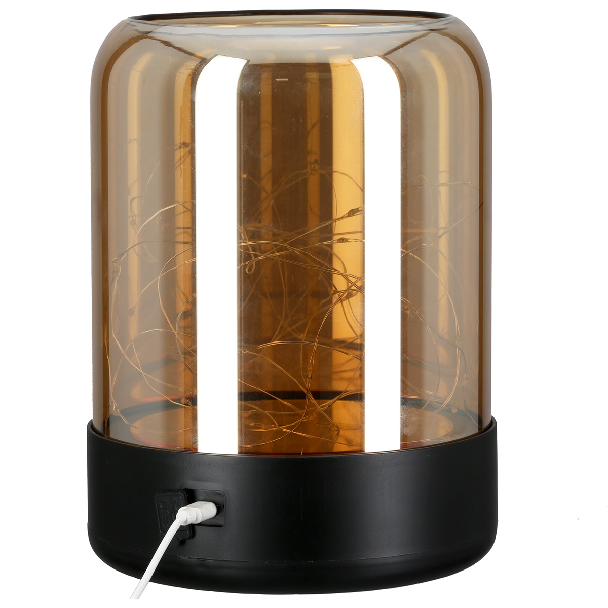 Lampen, Tischlampe, Glasgehäuse, Bakelite-Look, Stromkabel