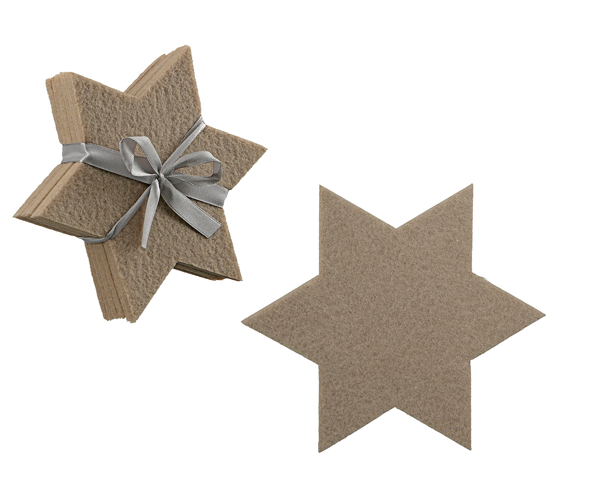 Untersetzer Stern beige 6 Stück Sternsymbol, Symbol