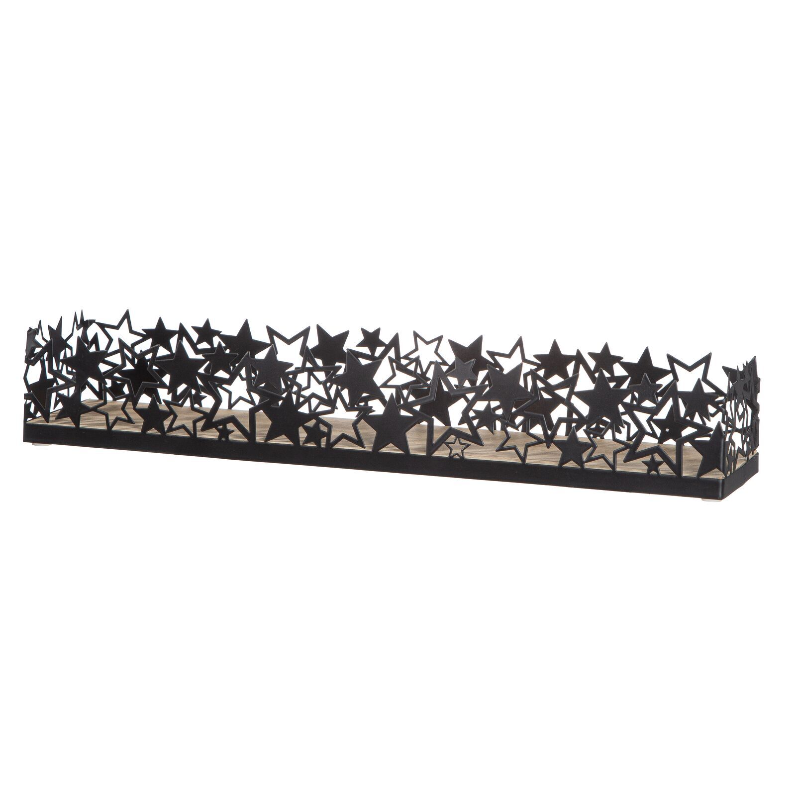 Deko Tablett Sternmotiv 36cm schwarz Bank, Mobiliar
