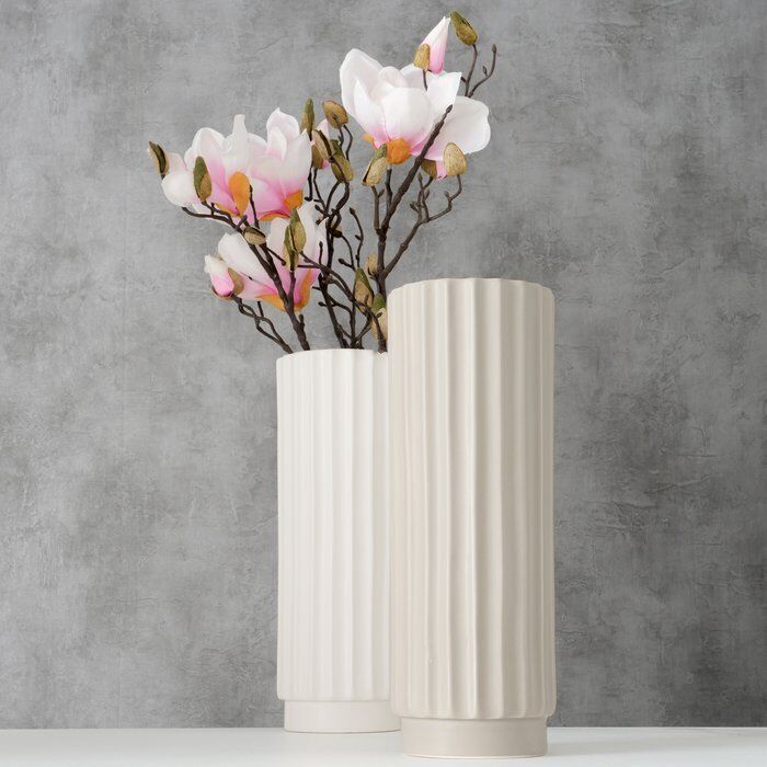 Vase Vianello 31cm hellgrau Keramik