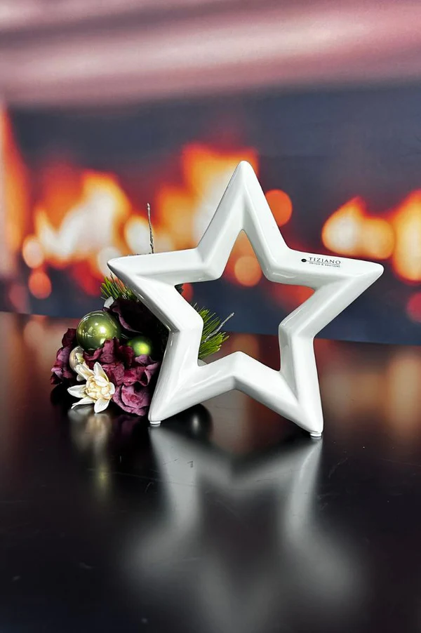 Deko Stern Saphira 14cm cremeweiß Deko Stern Saphira 14cm cremeweiß
