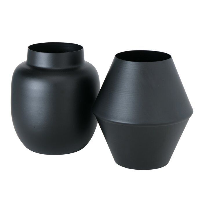 Vase Resto 14cm schwarz Metall konisch
