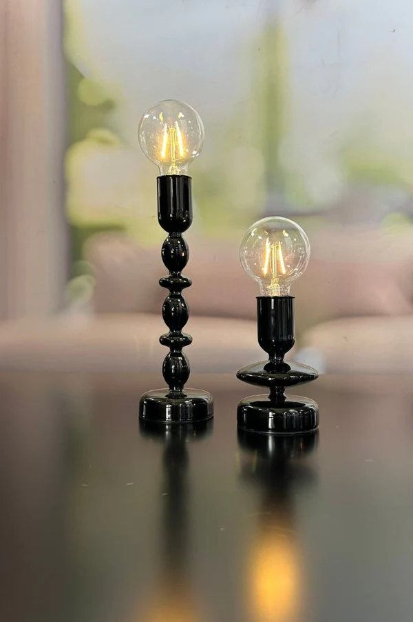 Lampe Savazza LED Glas schwarz 23,5cm Lampe Savazza LED Glas schwarz 23,5cm