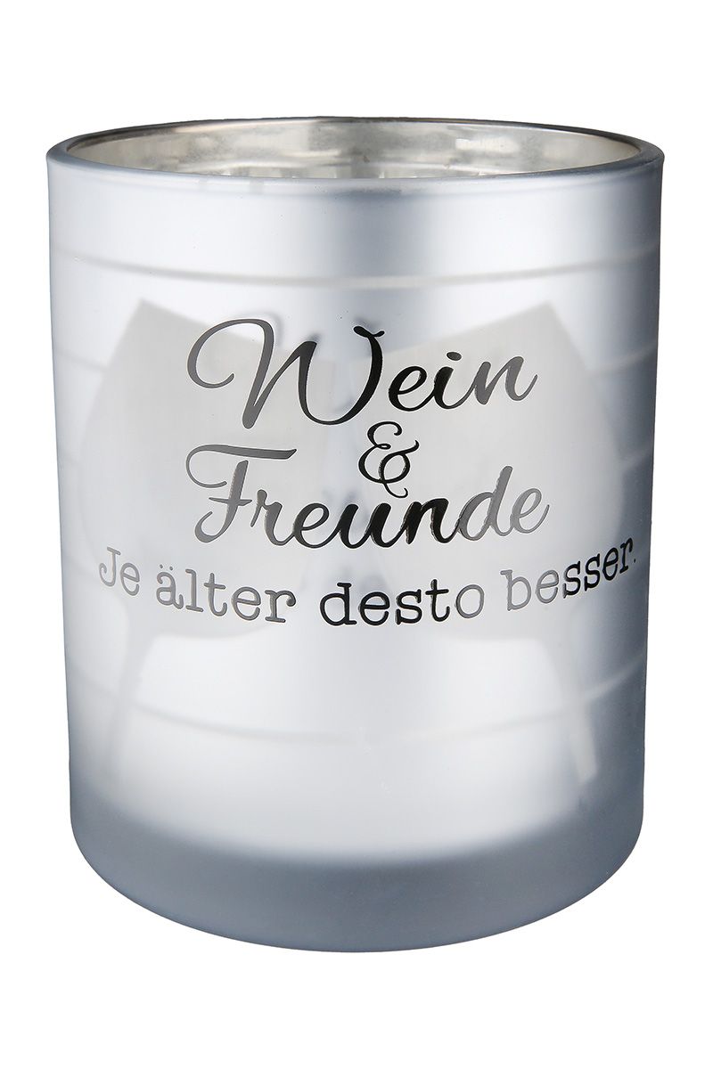 Windlicht Weinfest silber 8cm Streifen Windlicht Weinfest silber 8cm Streifen