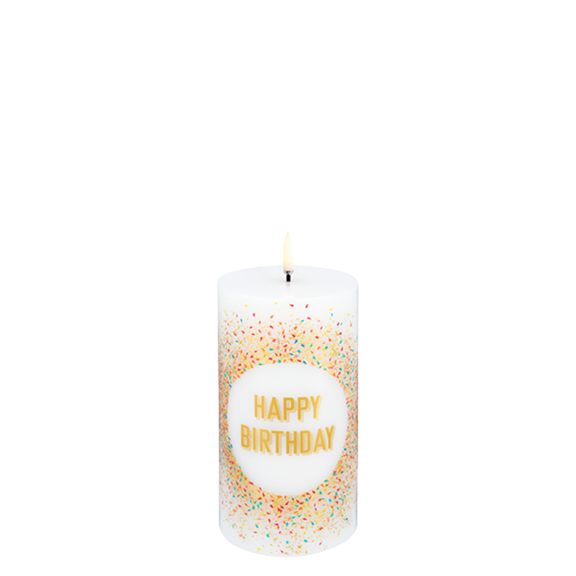UL-30249otto Uyuni LED Stumpenkerze 7,8x15cm Birthday Candle white
