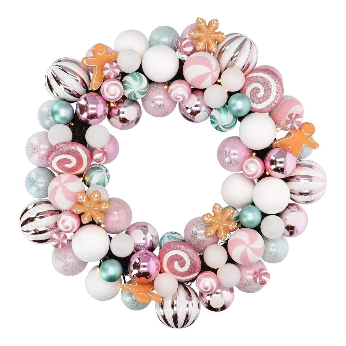 Weihnachtskranz LED 65cm pastell Zubehor, Schmuck, Halskette, Perle