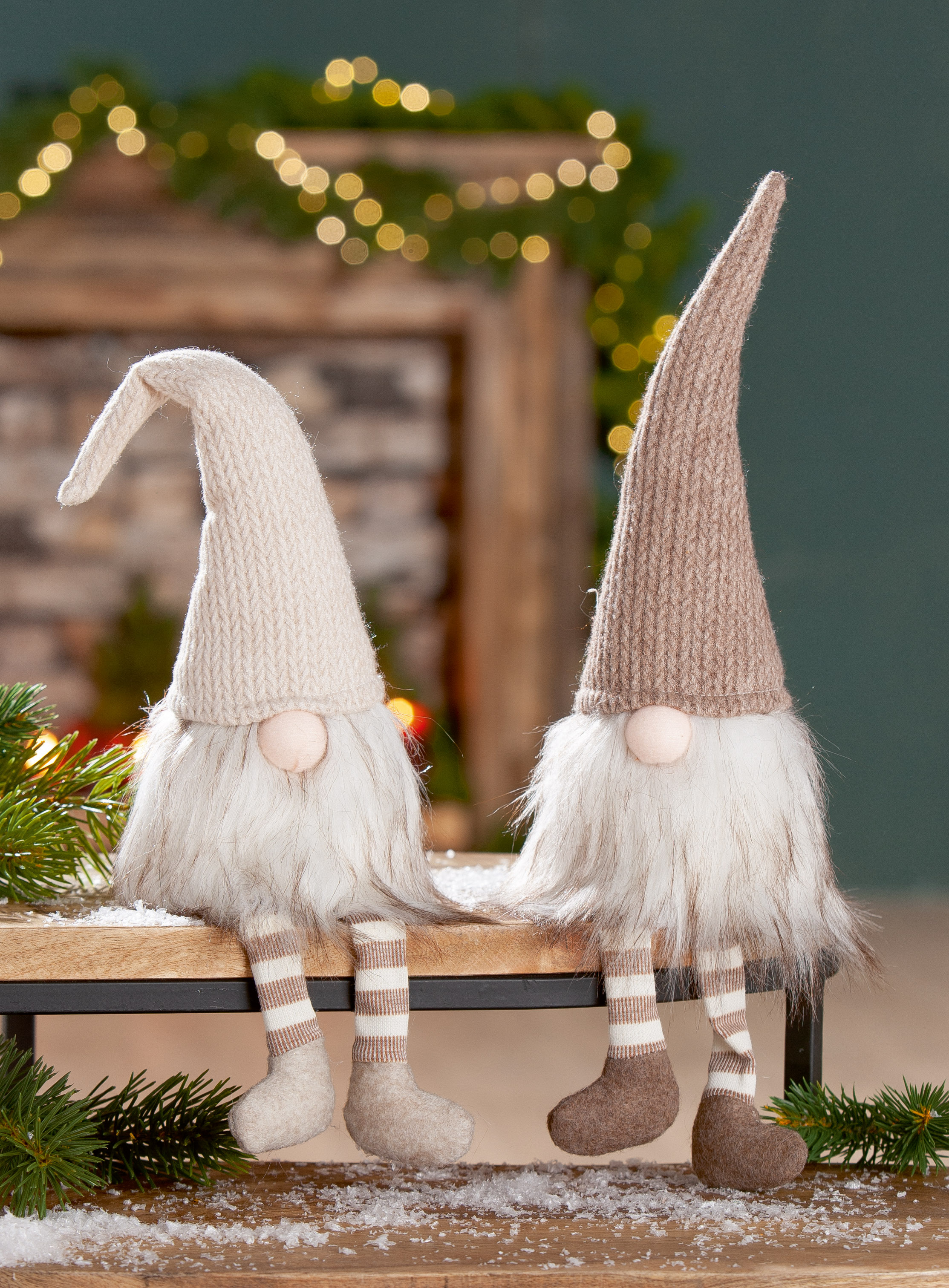 Deko Kantensitzerfigur Wichtel Ernie 27cm creme Tanne, Pflanze, Baum