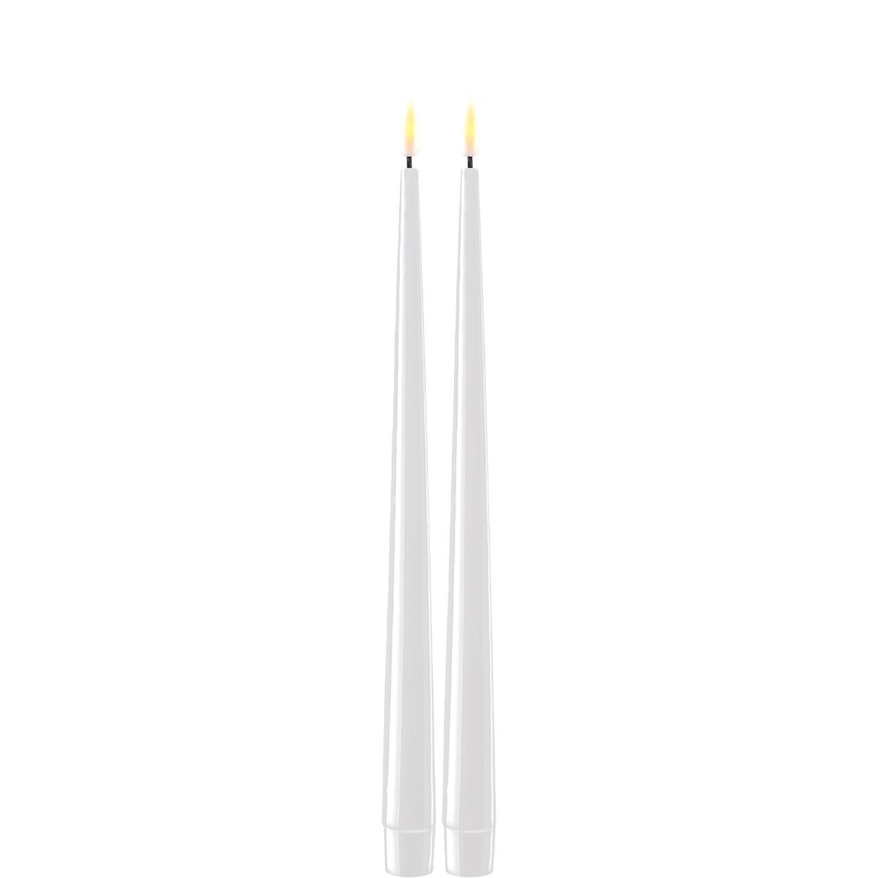 Stabkerze mit Lack LED 28 cm weiß 2 Stück