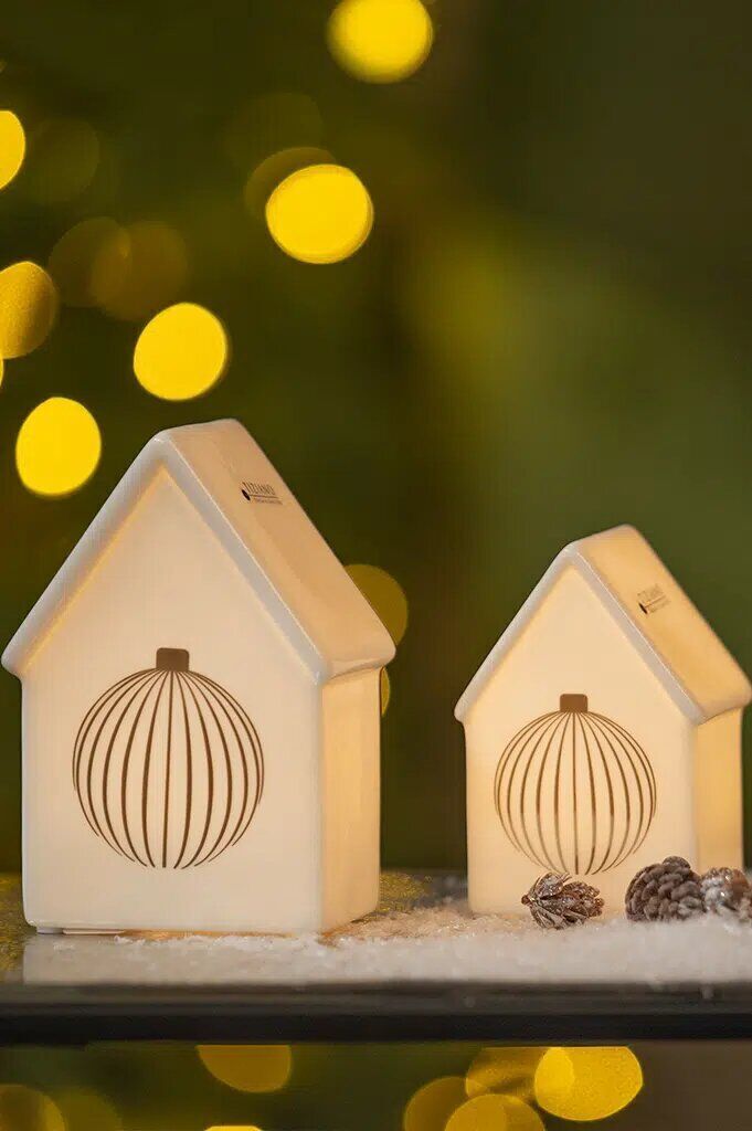 Haus Marolla Ball 10cm LED cremeweiß