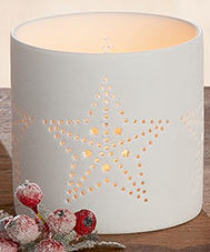 25889v3 Windlicht Weihnachten Keramik weiß 7cm Variante 3