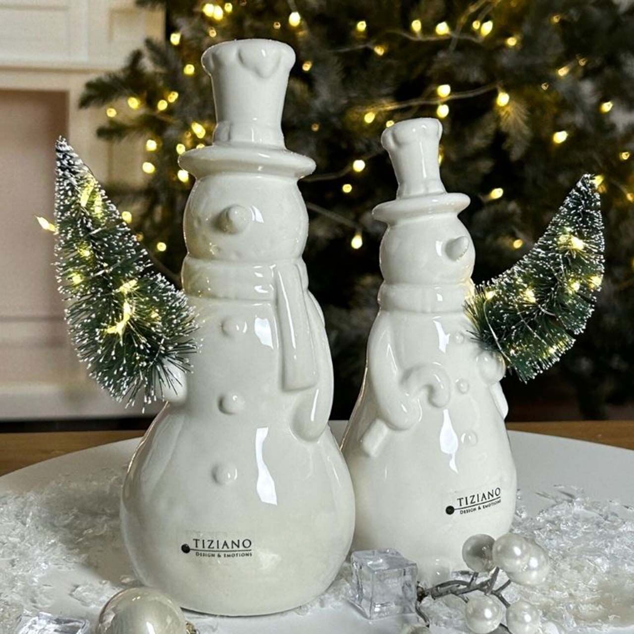 Schneemann Sören 20cm LED cremeweiß Weihnachten, Weihnachtsdekorationen, Festival, Weihnachtsbaum