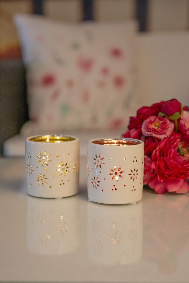 Tischlicht Florana 10cm creme/grün