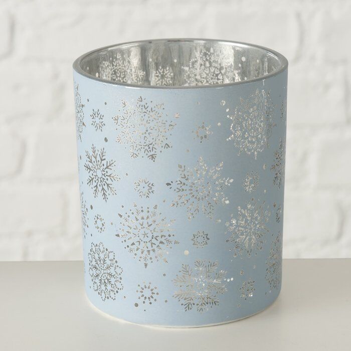 Windlicht Flake 10cm eisblau