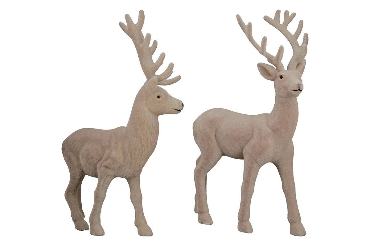 21648_2 Hirsch Edgar Samt 2 Stück grau 30,5cm