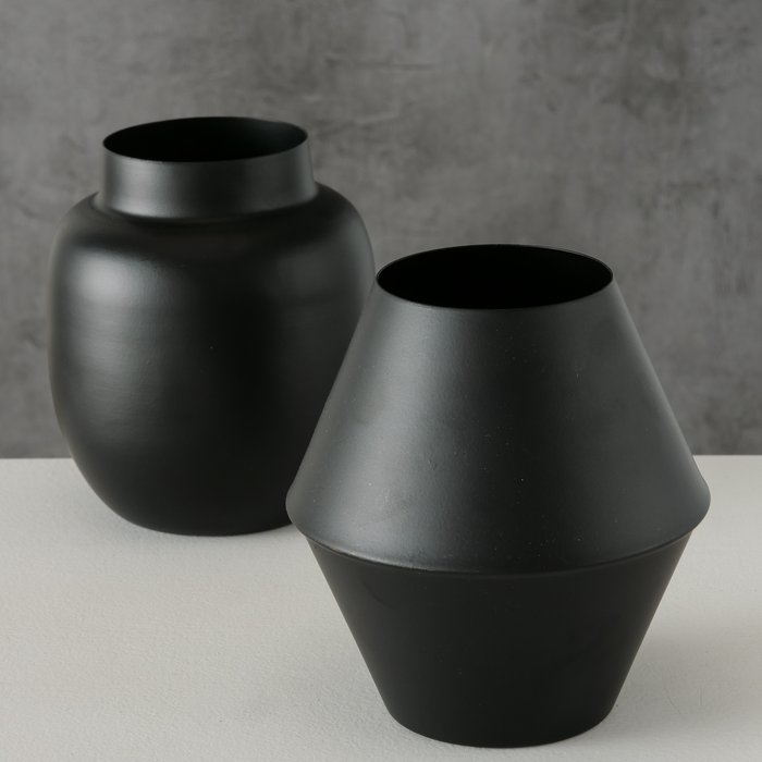 Vase Resto 14cm schwarz Metall konisch