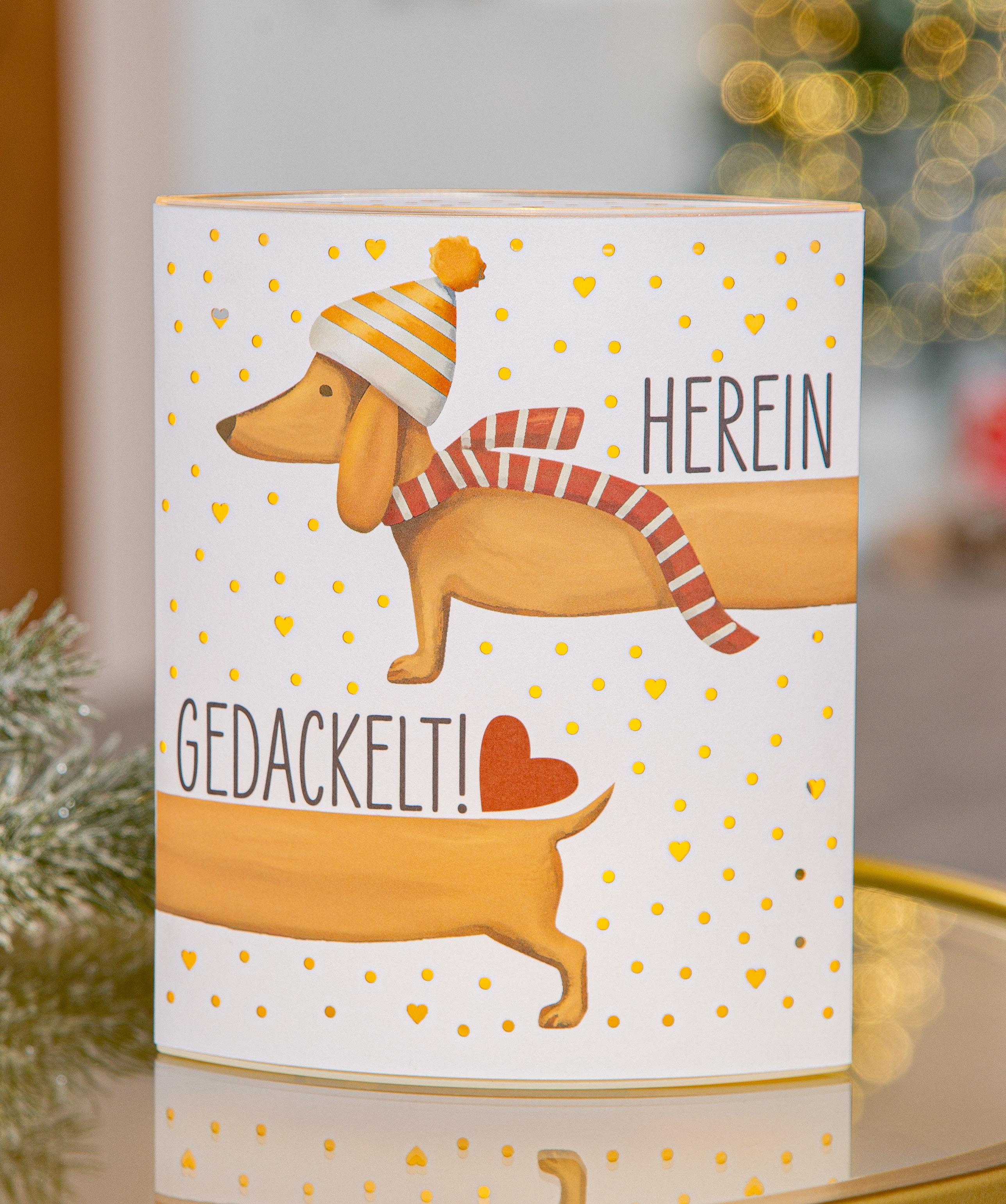 box, gift, winter, dog, pattern