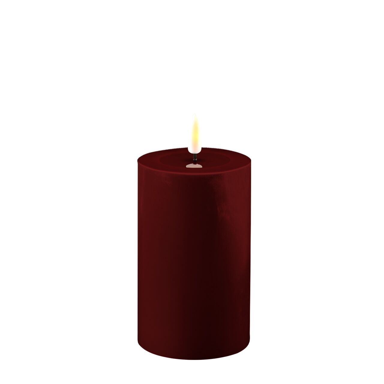 2021-RF-0240 Stumpenkerze LED bourgogne 7,5 x 12,5cm