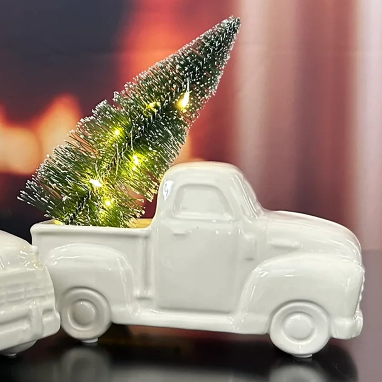 Deko Van Presente mit Baum LED cremeweiß