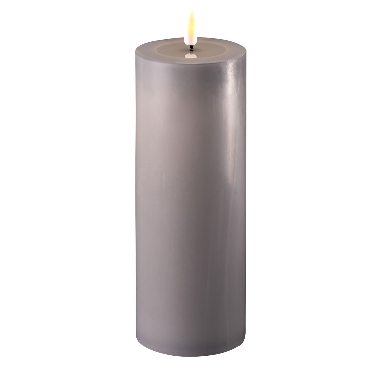 2021-RF-0033 Stumpenkerze LED grau 7,5 x 20cm