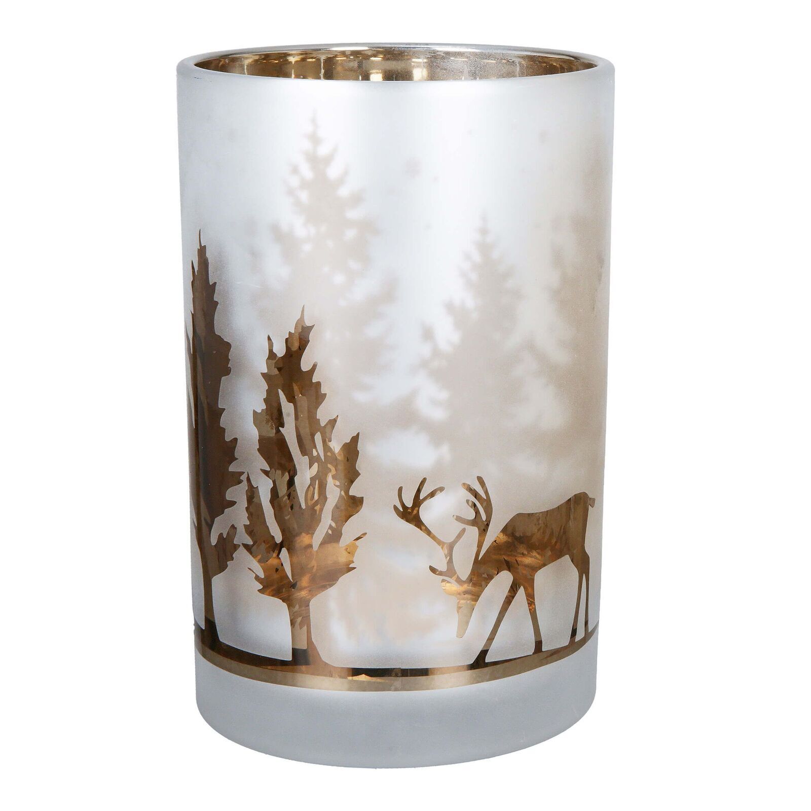 Windlicht Winterromantik weiß 18cm Windlicht Winterromantik weiß 18cm