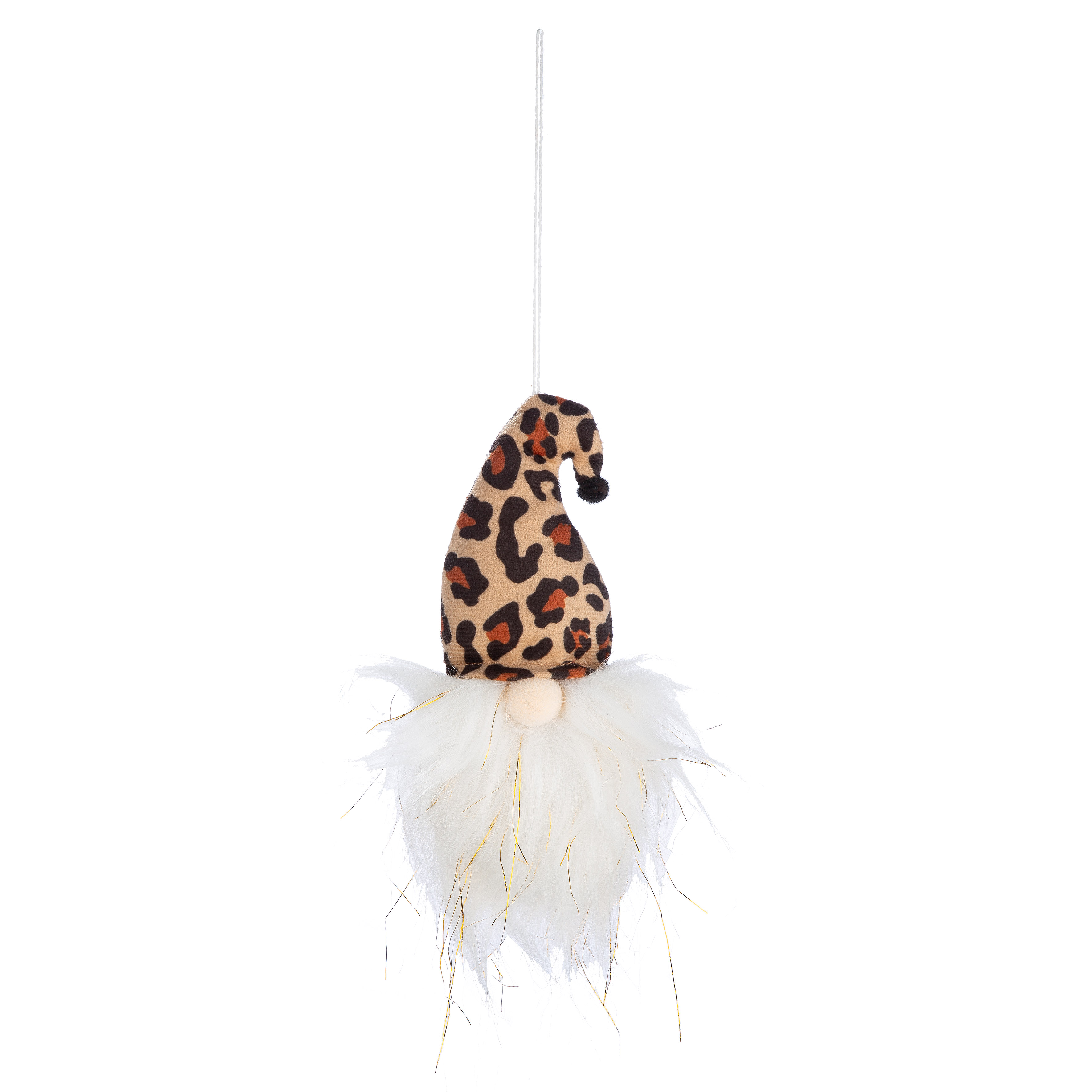 Hänger Wichtel Leopard 2er Set Tannenbaumschmuck, Weihnachtsdeko, Puschelfigur, Leopard Muster, Leoparden-Design