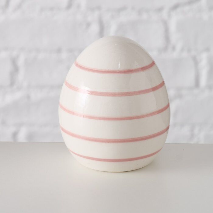 Dekofigur Ei Finn rosa 8cm Streifen
