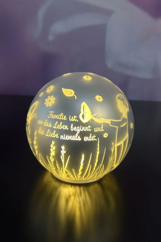 Lichtkugel Roviano Familie silber 15cm LED Lichtkugel Roviano Familie silber 15cm LED