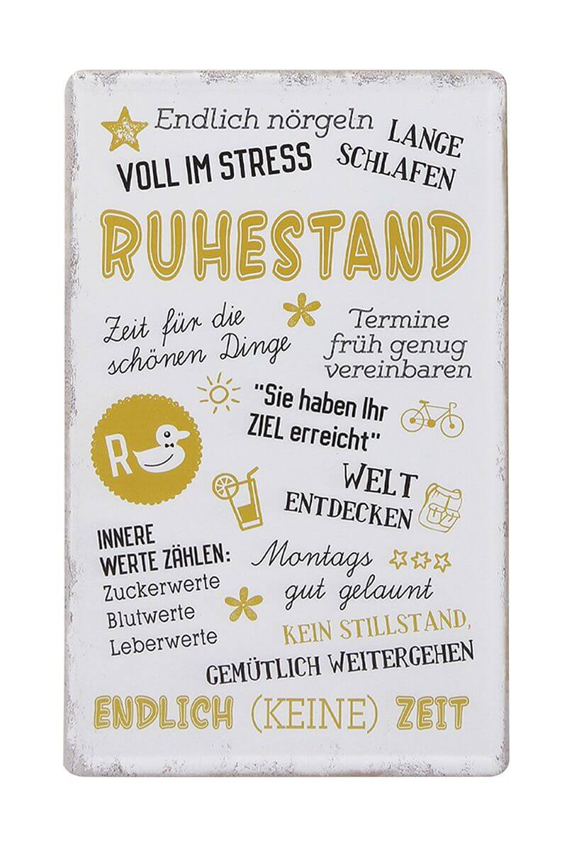 Deko Schild Rente Werbung