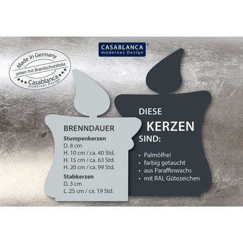 Stabkerzekerze Metallic champagner 25cm Text, Papier