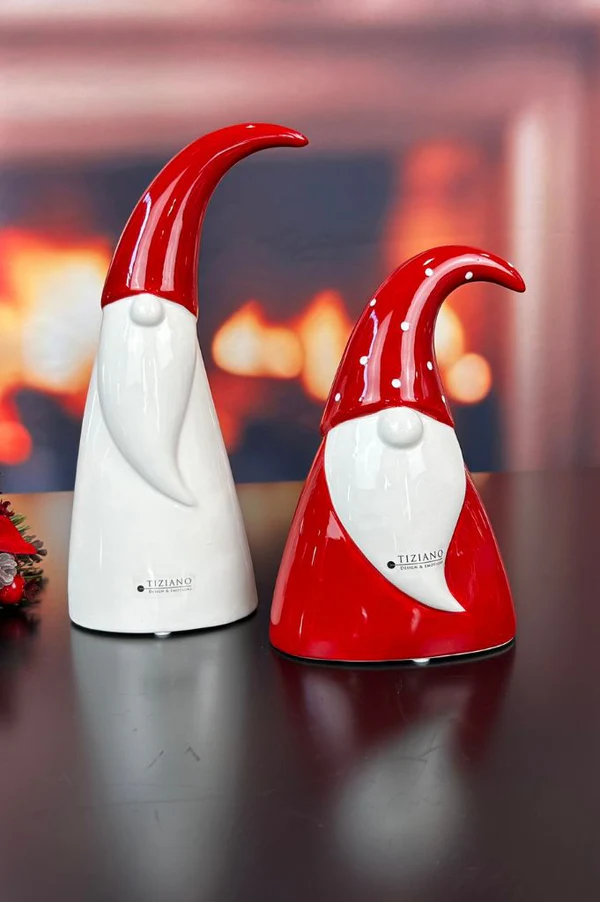 Deko Santa Alberto 19,5cm rot/cremeweiß Deko Santa Alberto 19,5cm rot/cremeweiß