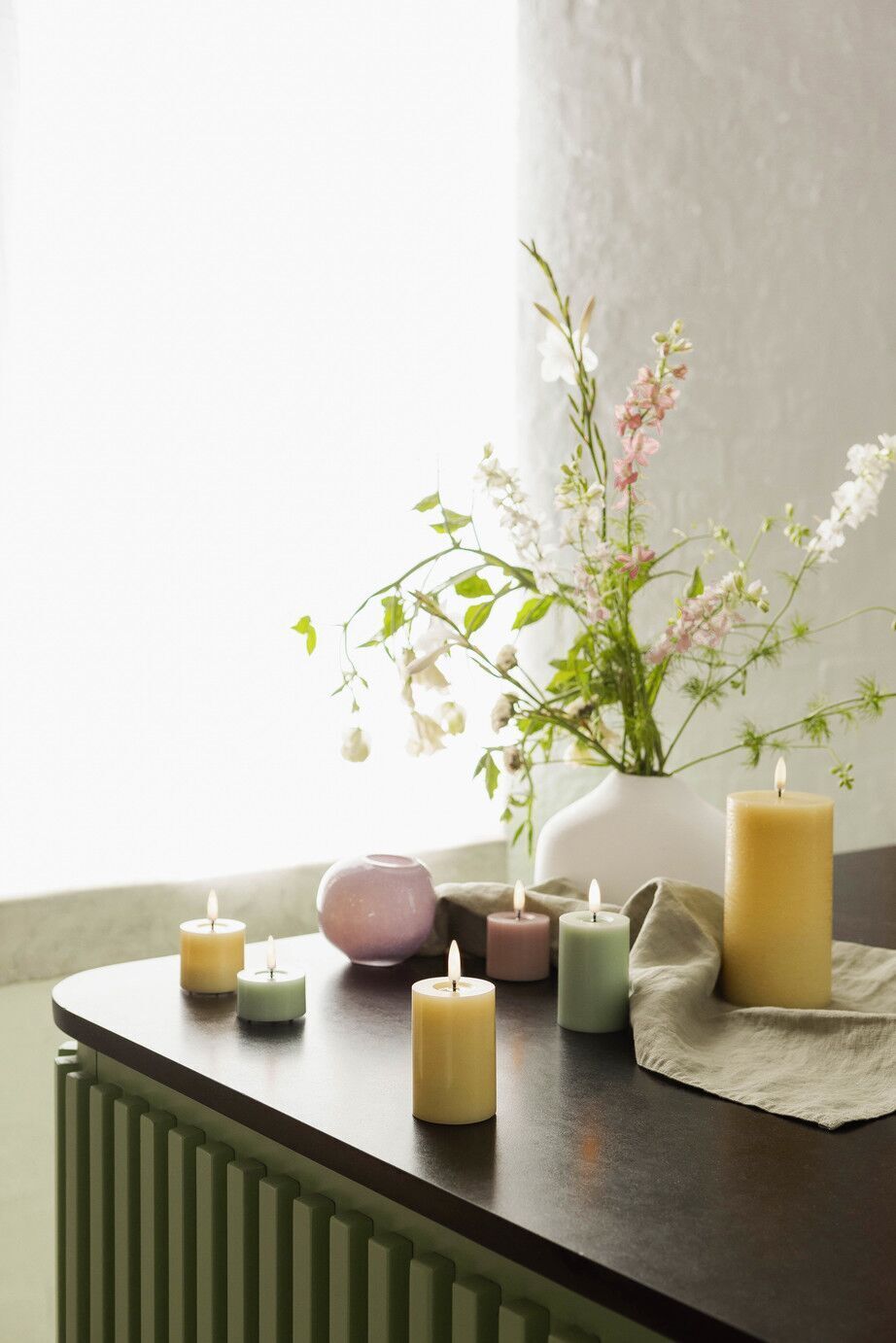 Uyuni LED Stumpenkerze 5 x 2,8cm melted light lavender