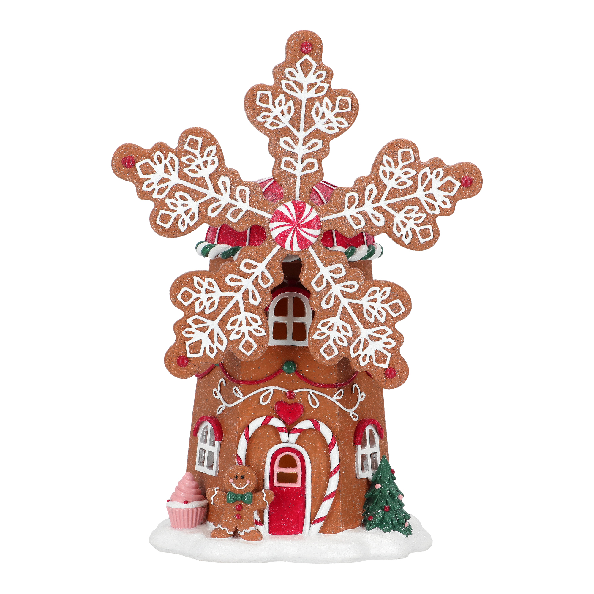 Gingerbread Windmühle LED 30cm Essen, Süßigkeiten, Plätzchen, Lebkuchen