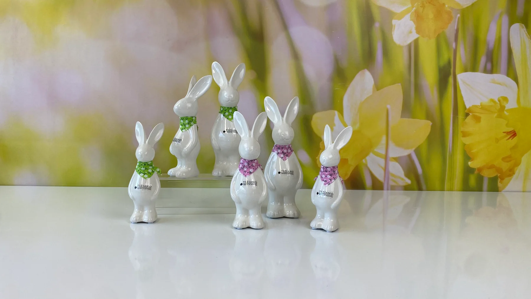 Hase Gabrio mit Halstuch rosa 18cm cremeweiß