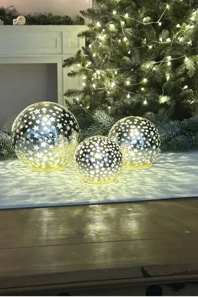 Lichtkugel Lumina Stern 13cm LED gold Weihnachten, Weihnachtsdekorationen, Festival, Weihnachtsbaum, Christbaumschmuck