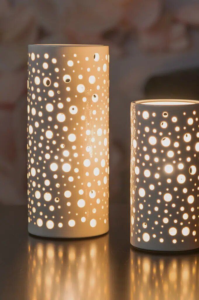 salvati-lampe-weiss-creme-detail Lampe Salvati creme 28cm Porzellan