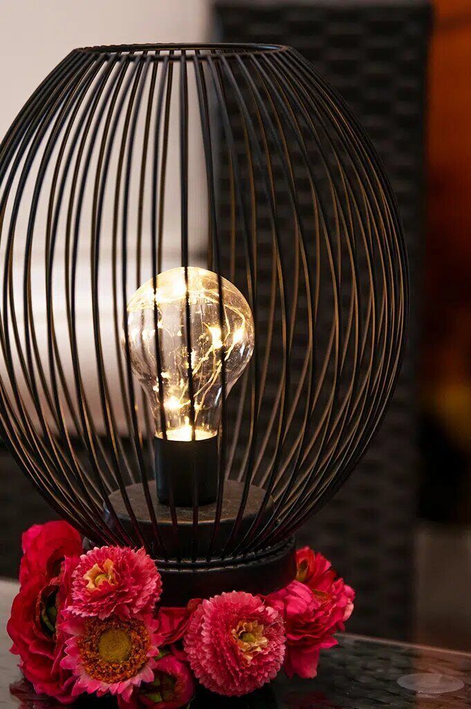 Lampe Glitter LED 19cm schwarz