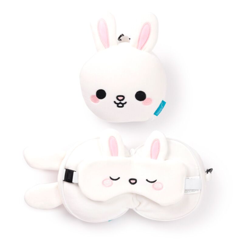 Relaxeazzz Adoramals Frances the Rabbit Hase Plüsch Reisekissen & Schlafmaske