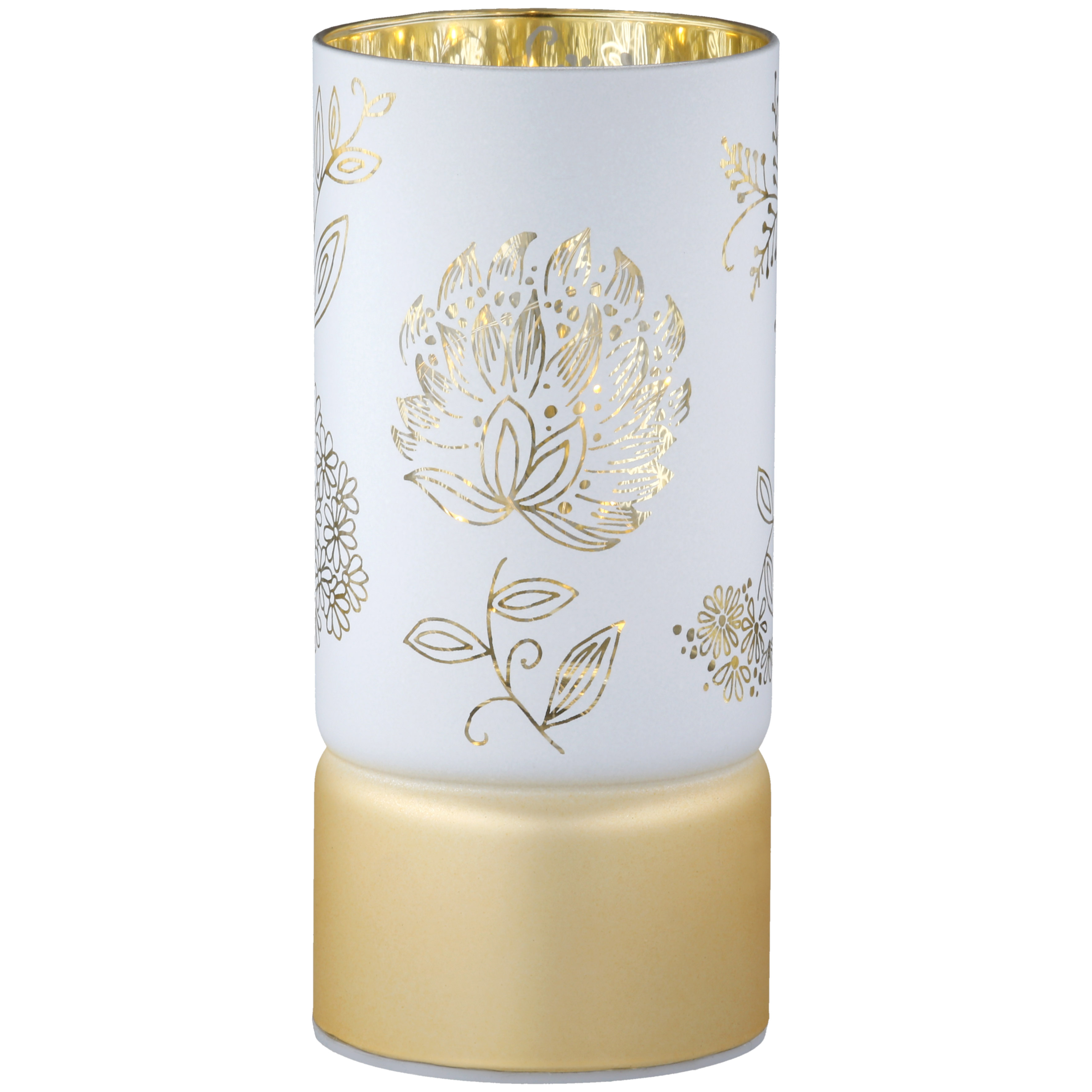 Glas Windlicht Bauerngarten LED 15cm