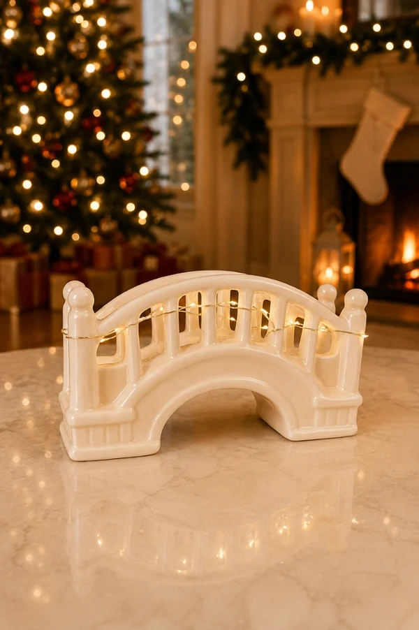 Brücke, Brücken-ornament, Porzellan, Weiß, Dekoration