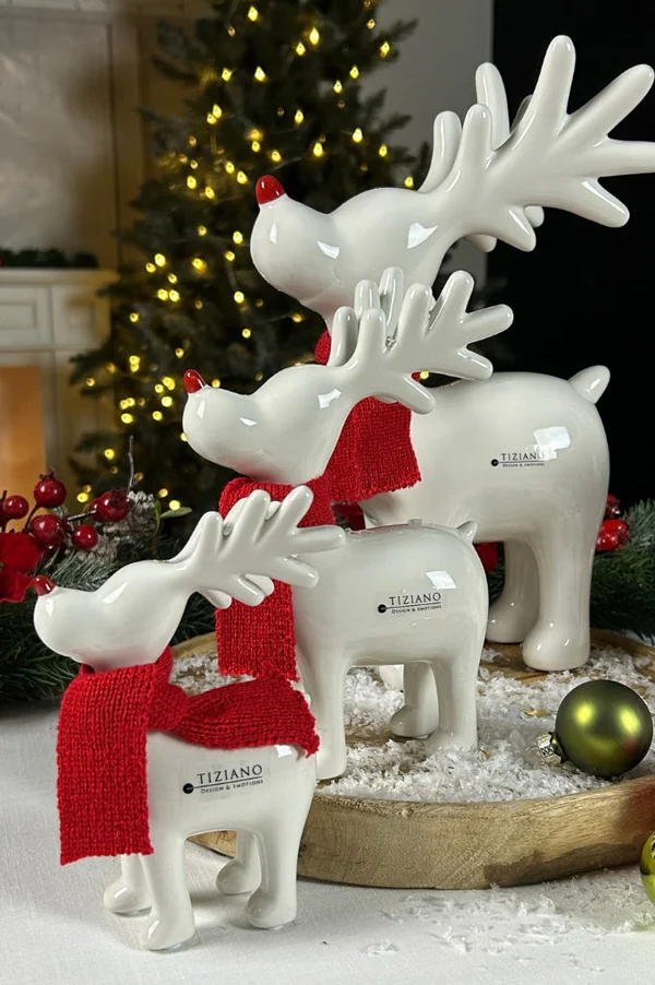 Rentier Rudolph 16cm cremeweiß