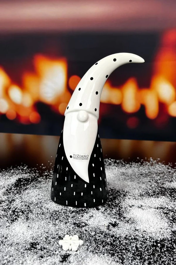 Deko Santa Alberto 22cm schwarz/cremeweiß