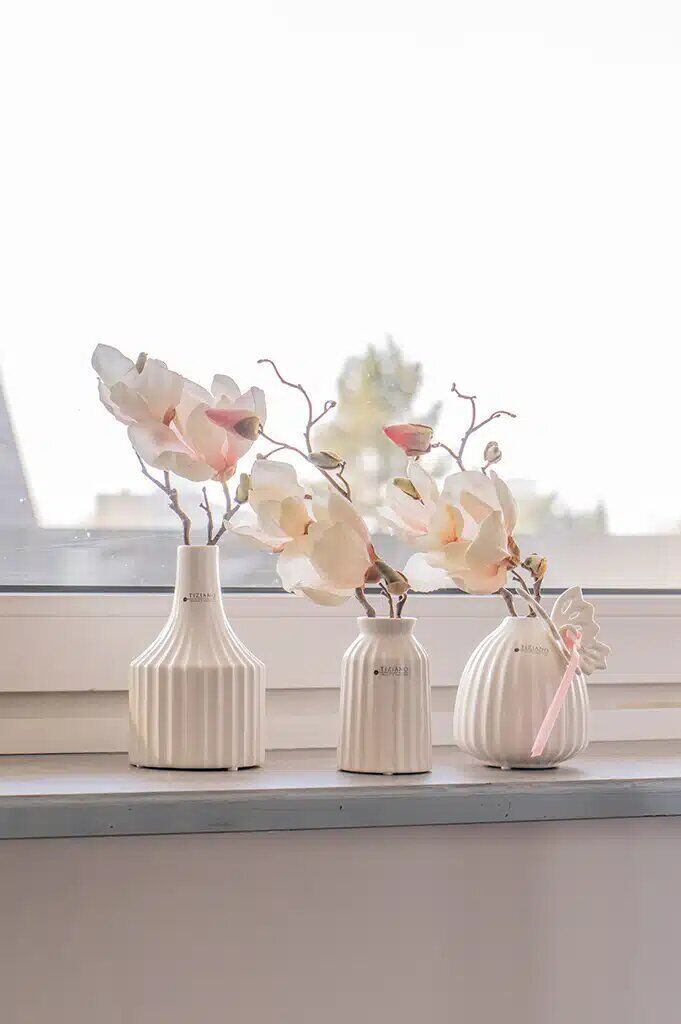 nylan-vasen-magnolien Vase Nylan cremeweiß Keramik 18cm